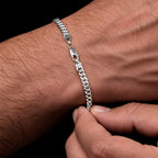 Pulsera Cuban Link 4mm Plata