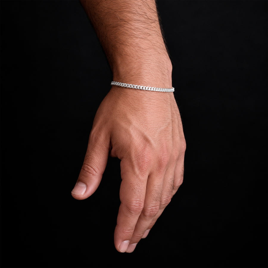 Pulsera Cuban Link 5mm Plata