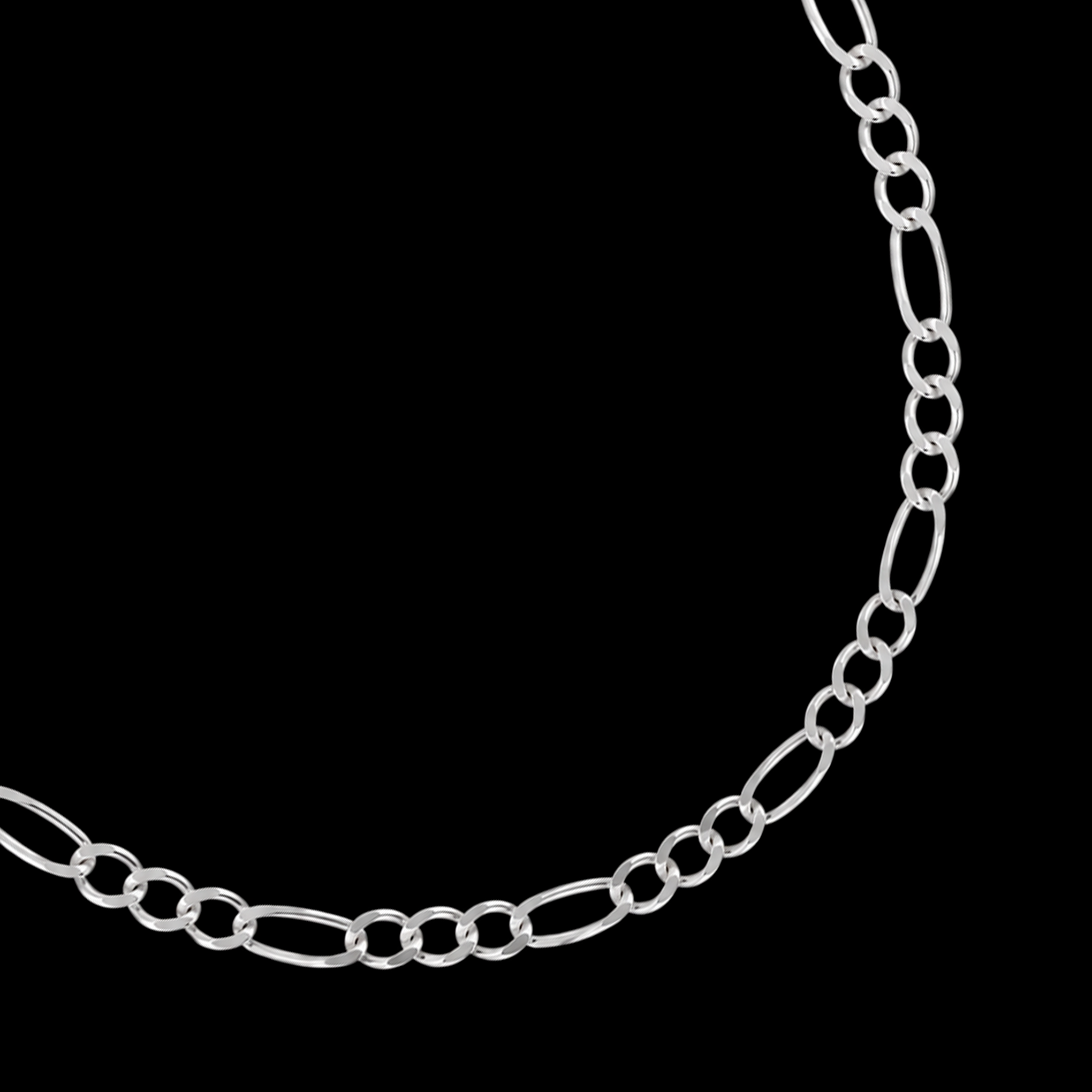 Detalle del tejido Figaro 3x1 de la pulsera de plata .925