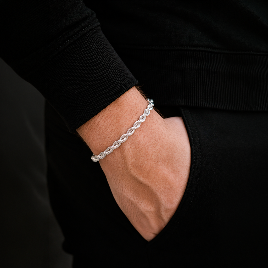 Rope 6mm (Plata) Pulsera