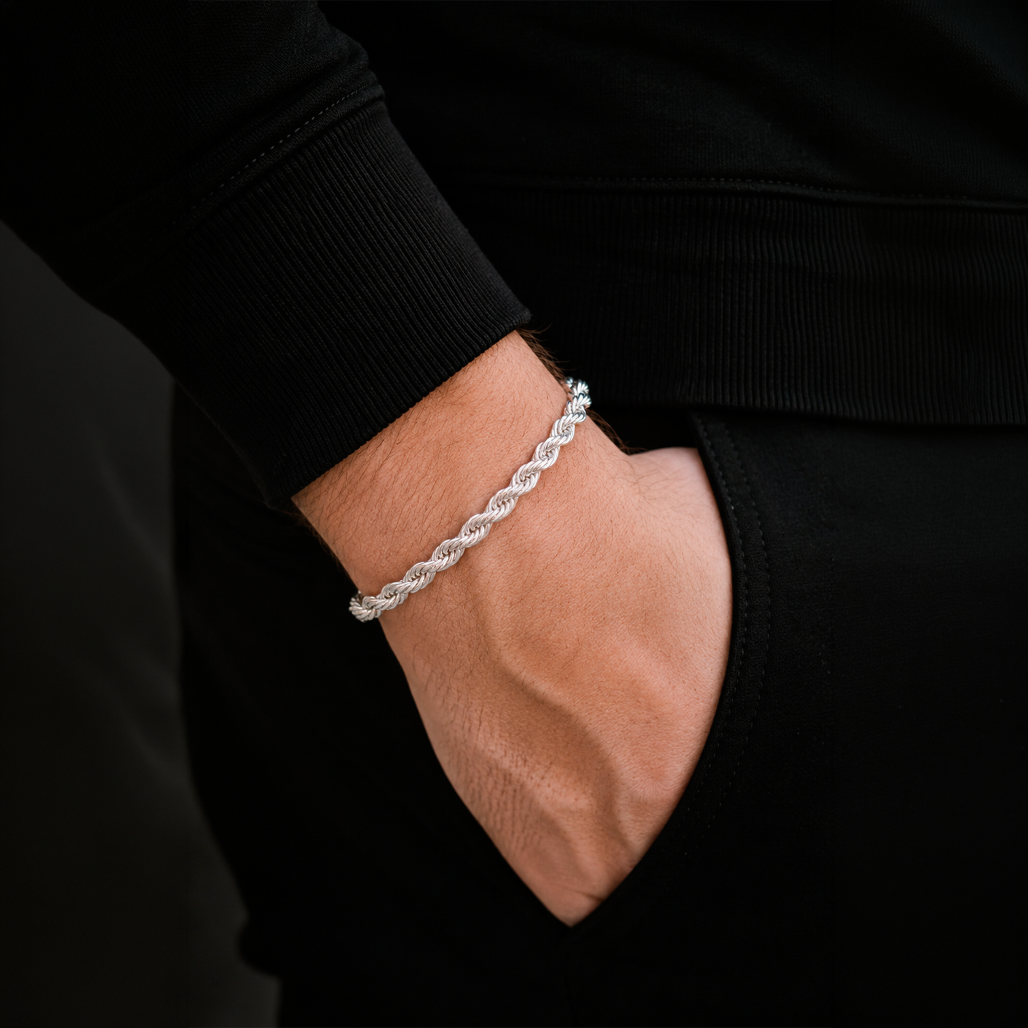 Rope 6mm (Plata) Pulsera