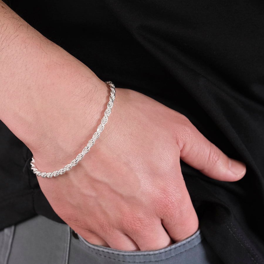 Rope 4mm (Plata) Pulsera