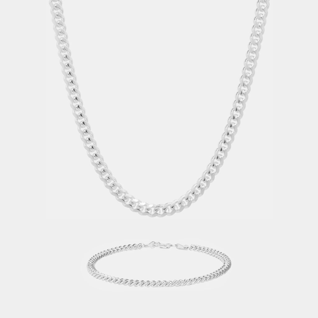 Set Cuban Link 5mm (Plata)
