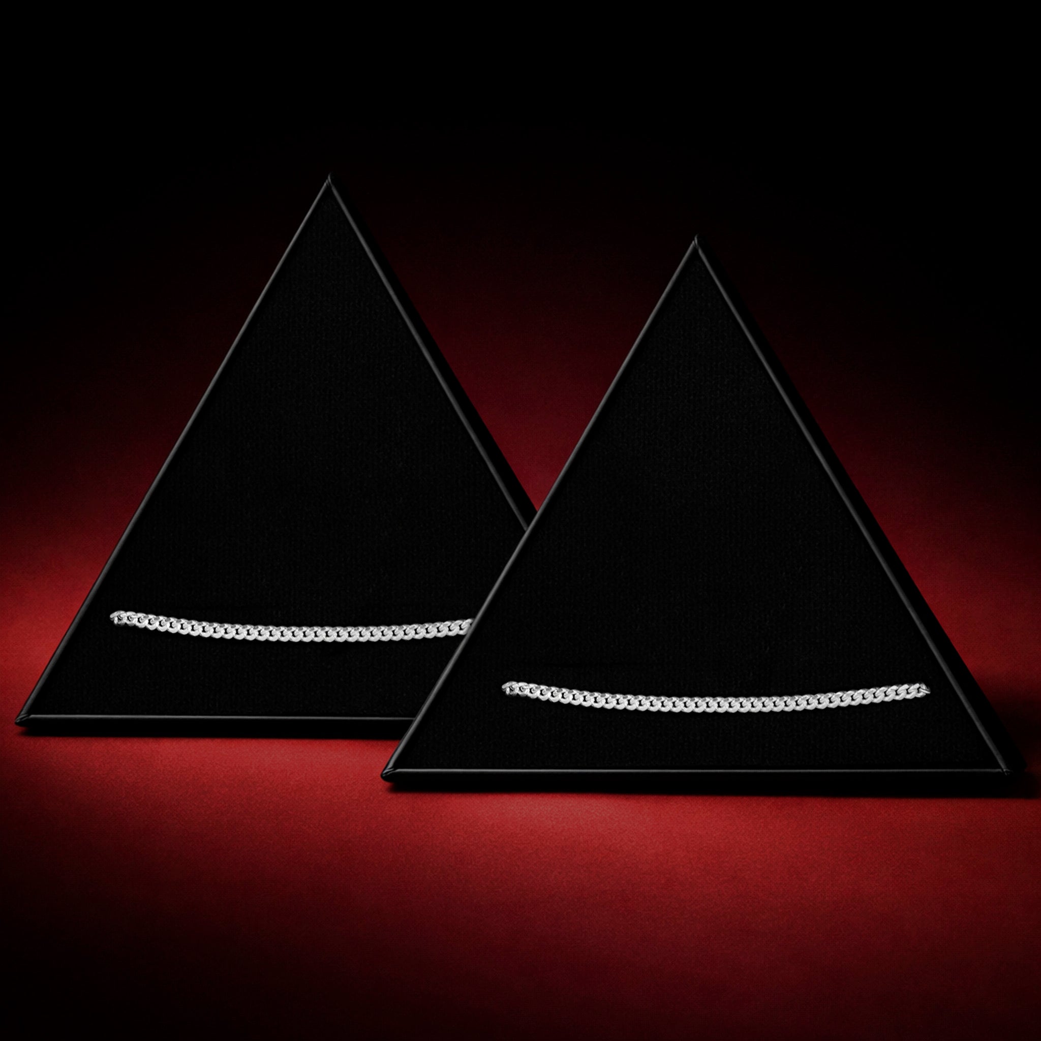 Set cuban link 3mm Pulseras (Plata)