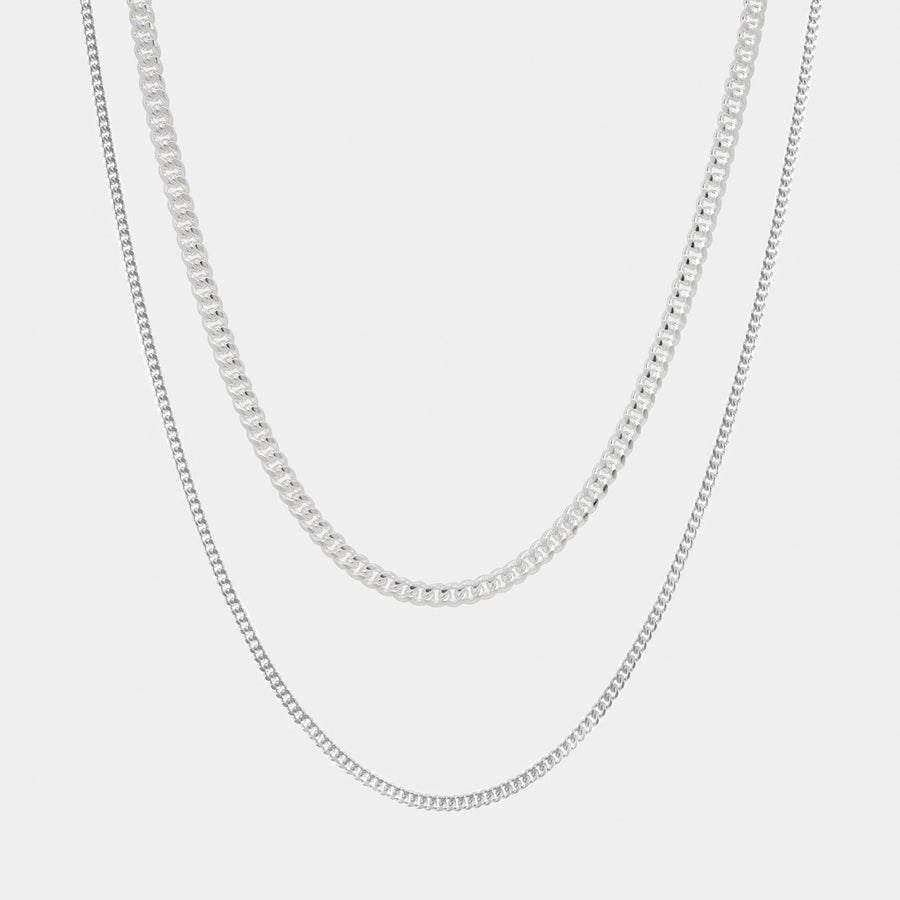 Stack Cuban Link 4mm y 2mm (Plata) Cadena