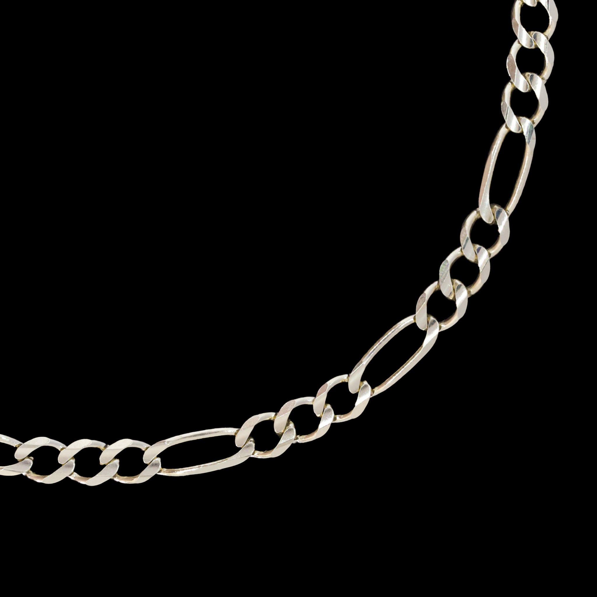 Pulsera Figaro 3X1 Abierta 4mm Oro Sólido