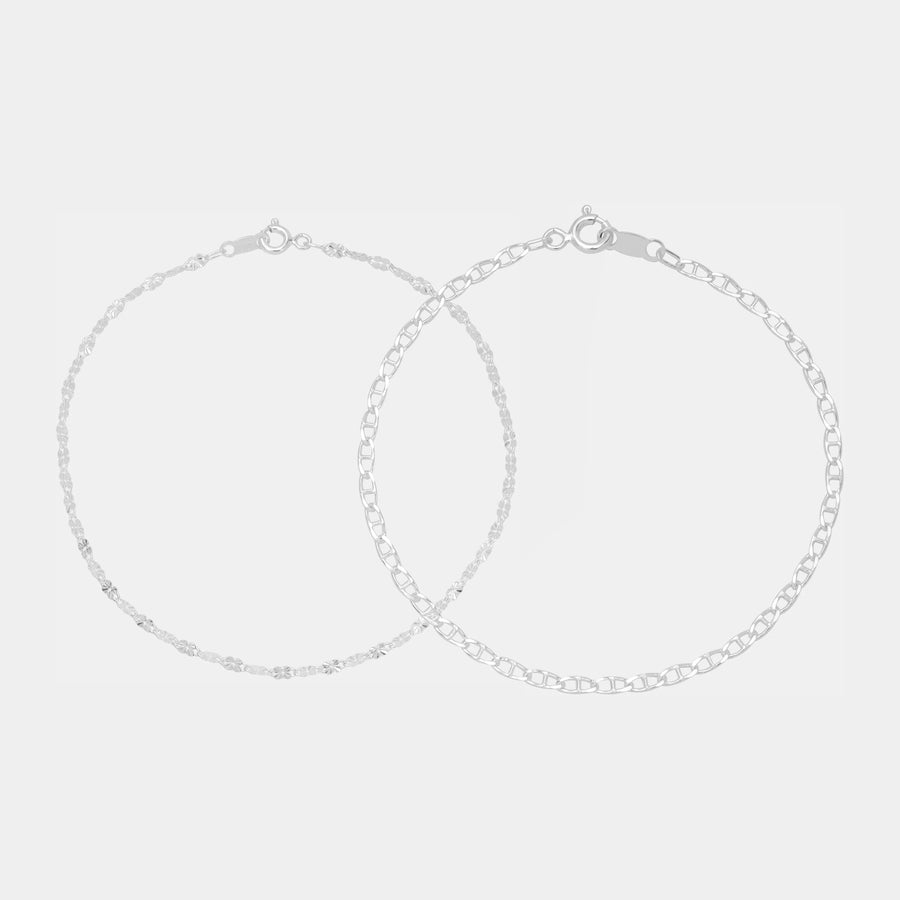 Stack Val + Gu (Plata) Pulseras
