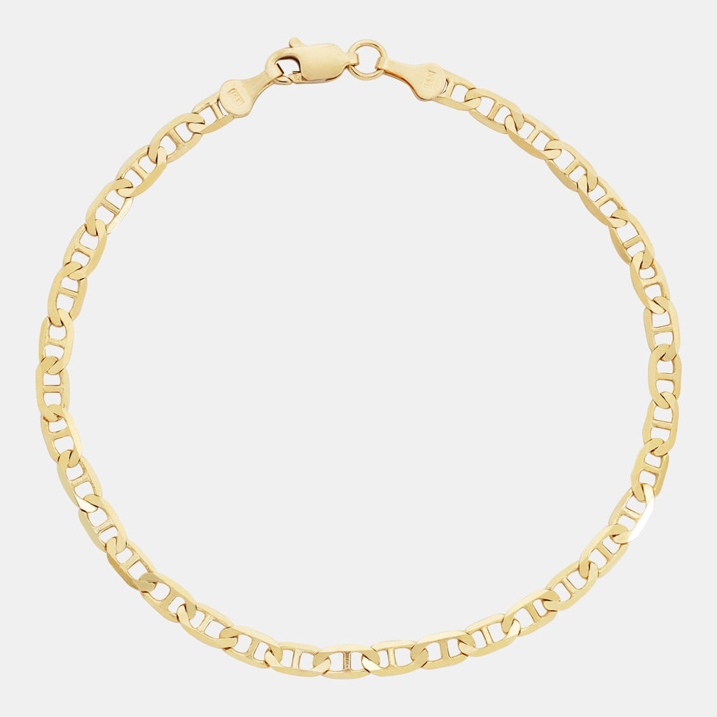 Ancla Martillada 4mm (Oro Sólido) Pulsera - Triangulum Workshop