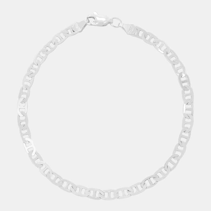 Ancla Martillada 4mm (Plata) Pulsera - Triangulum Workshop