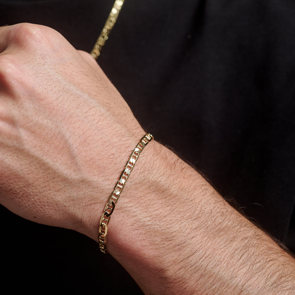 Ancla Martillada 5mm (Oro Sólido) Pulsera - Triangulum Workshop