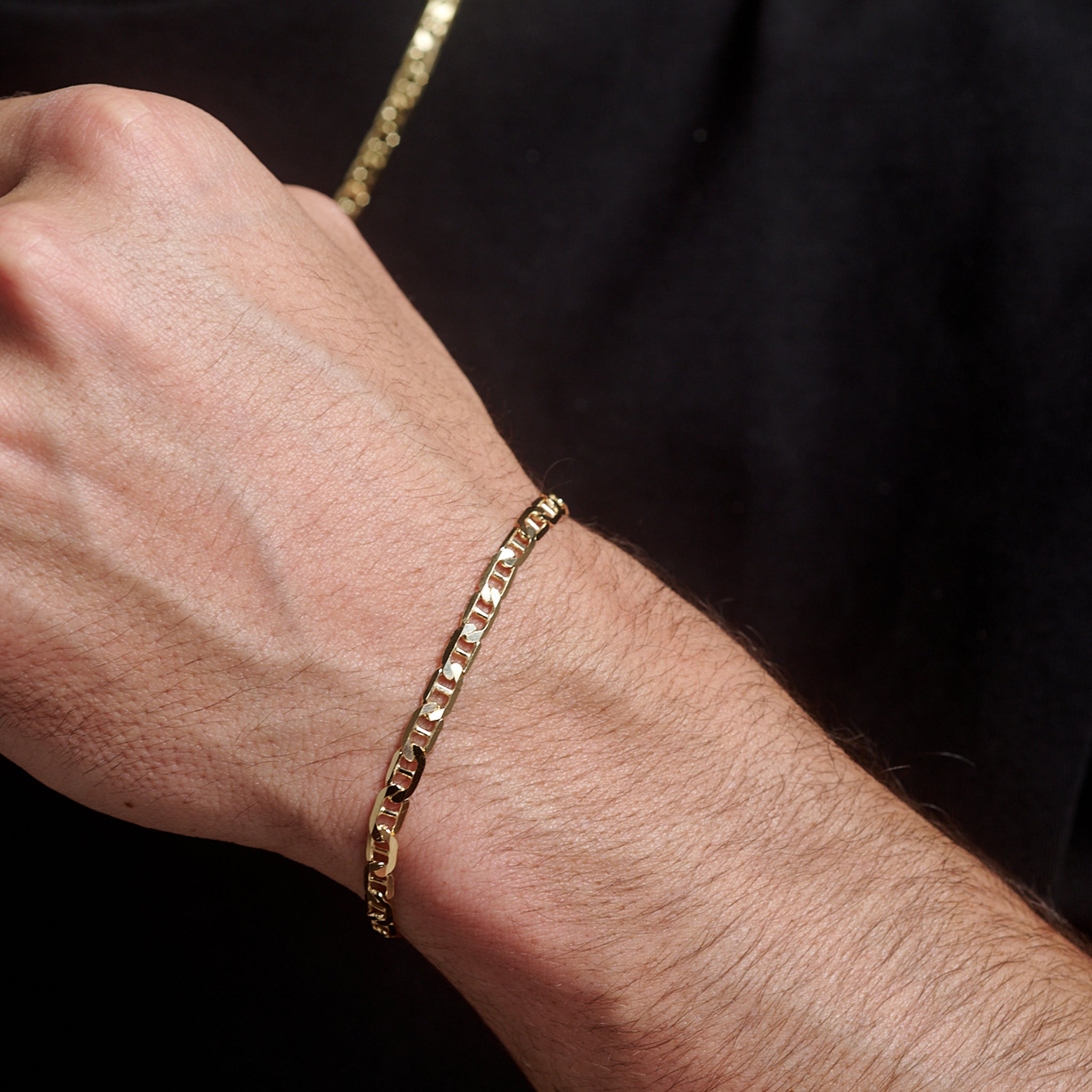 Ancla Martillada 5mm (Oro Sólido) Pulsera - Triangulum Workshop