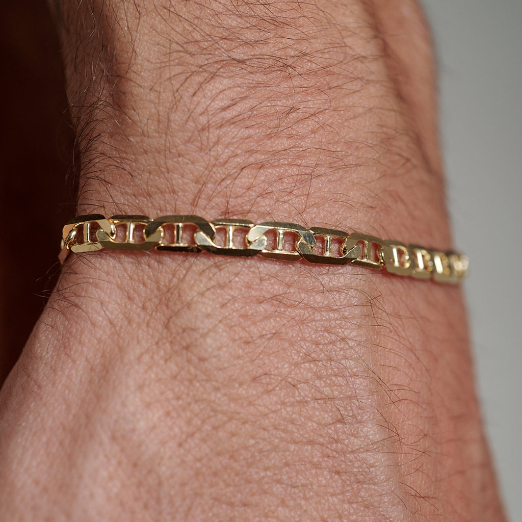 Ancla Martillada 5mm (Oro Sólido) Pulsera - Triangulum Workshop