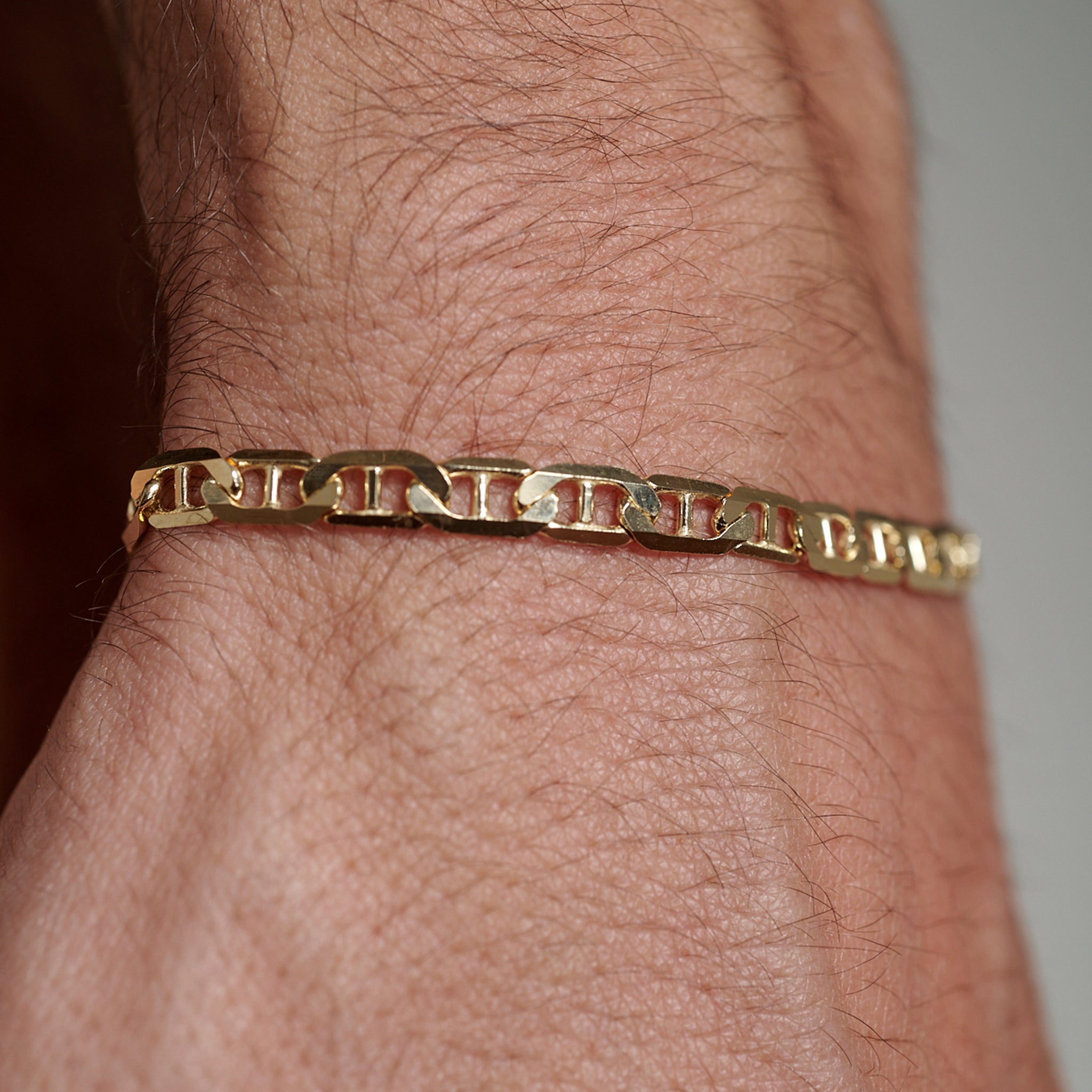 Ancla Martillada 5mm (Oro Sólido) Pulsera - Triangulum Workshop