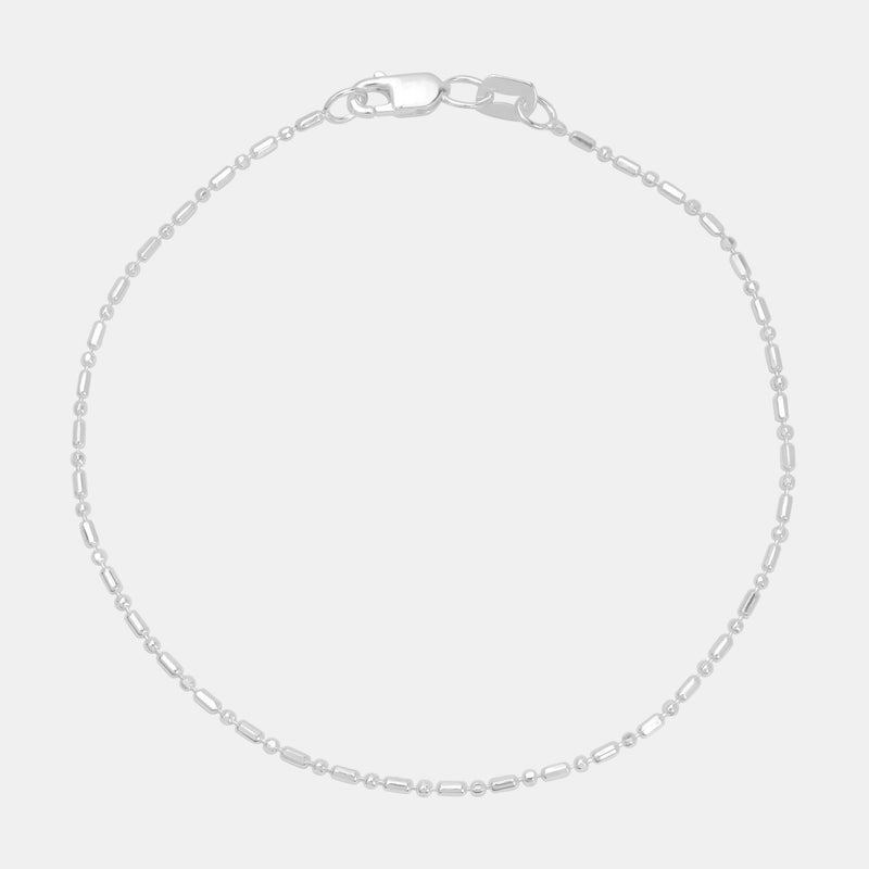 Bolitas 1x1 Diamantada (Plata) Pulsera - Triangulum Workshop