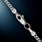 Detalle del broche de la Cadena Cuban Link 2mm Plata .925