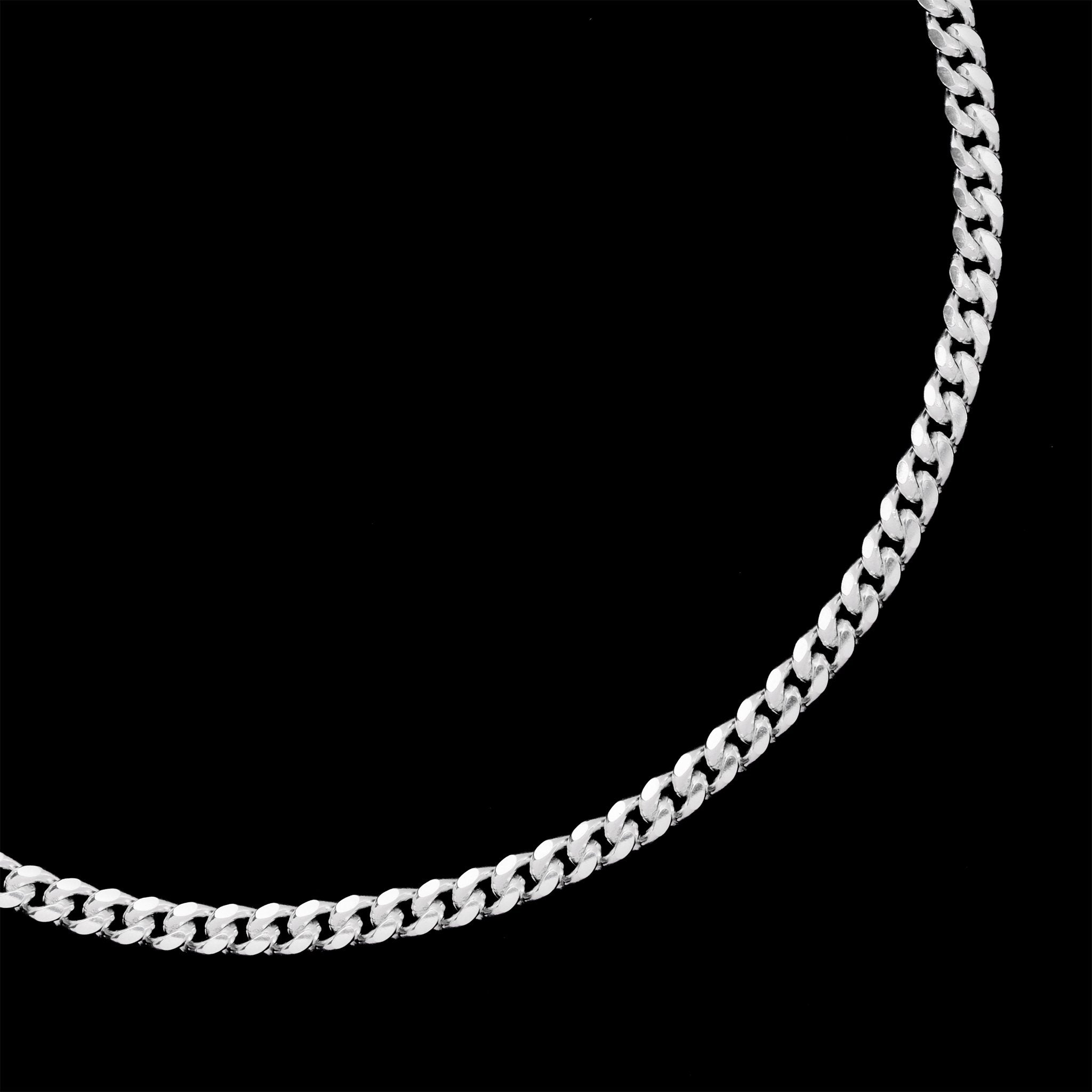 Detalle del tejido Cuban Link en plata .925 de 3mm