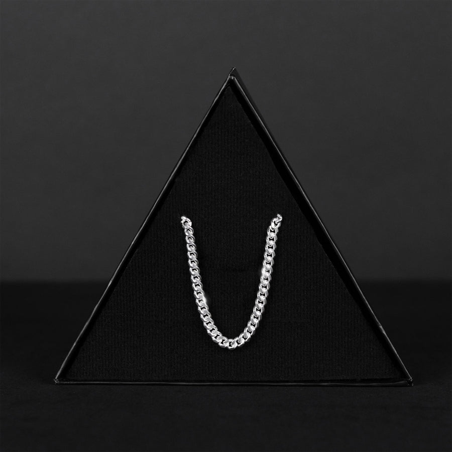 Cuban Link 4mm (Plata) Cadena - Triangulum Workshop