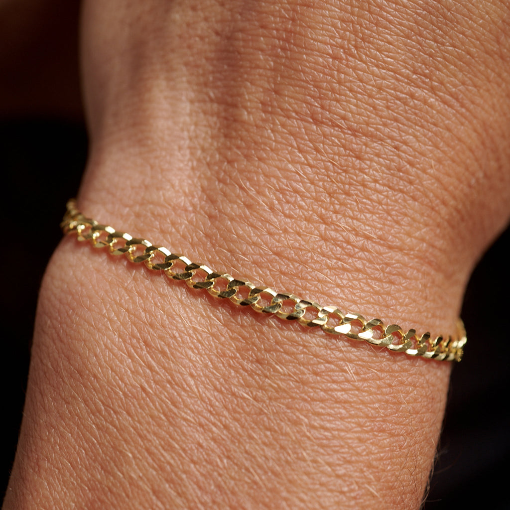 Curb 3mm (Oro Sólido) Pulsera - Triangulum Workshop