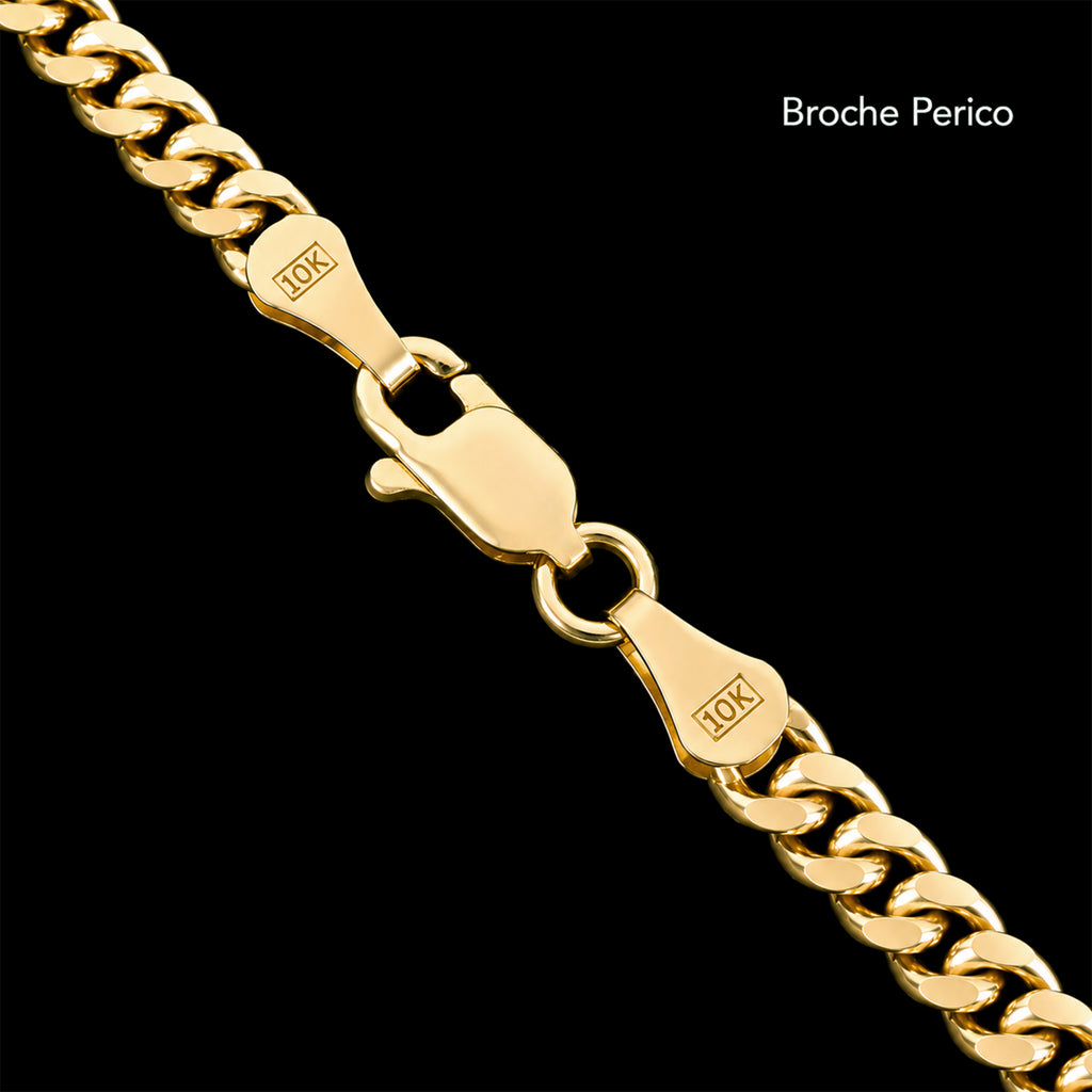Detalle del broche de caja de Cadena Cuban Link 4mm Oro Sólido 14K
