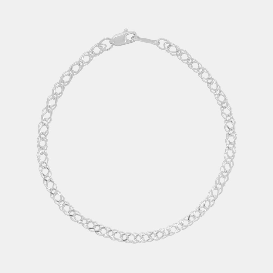 Doble Rombo 3mm (Plata) Pulsera - Triangulum Workshop