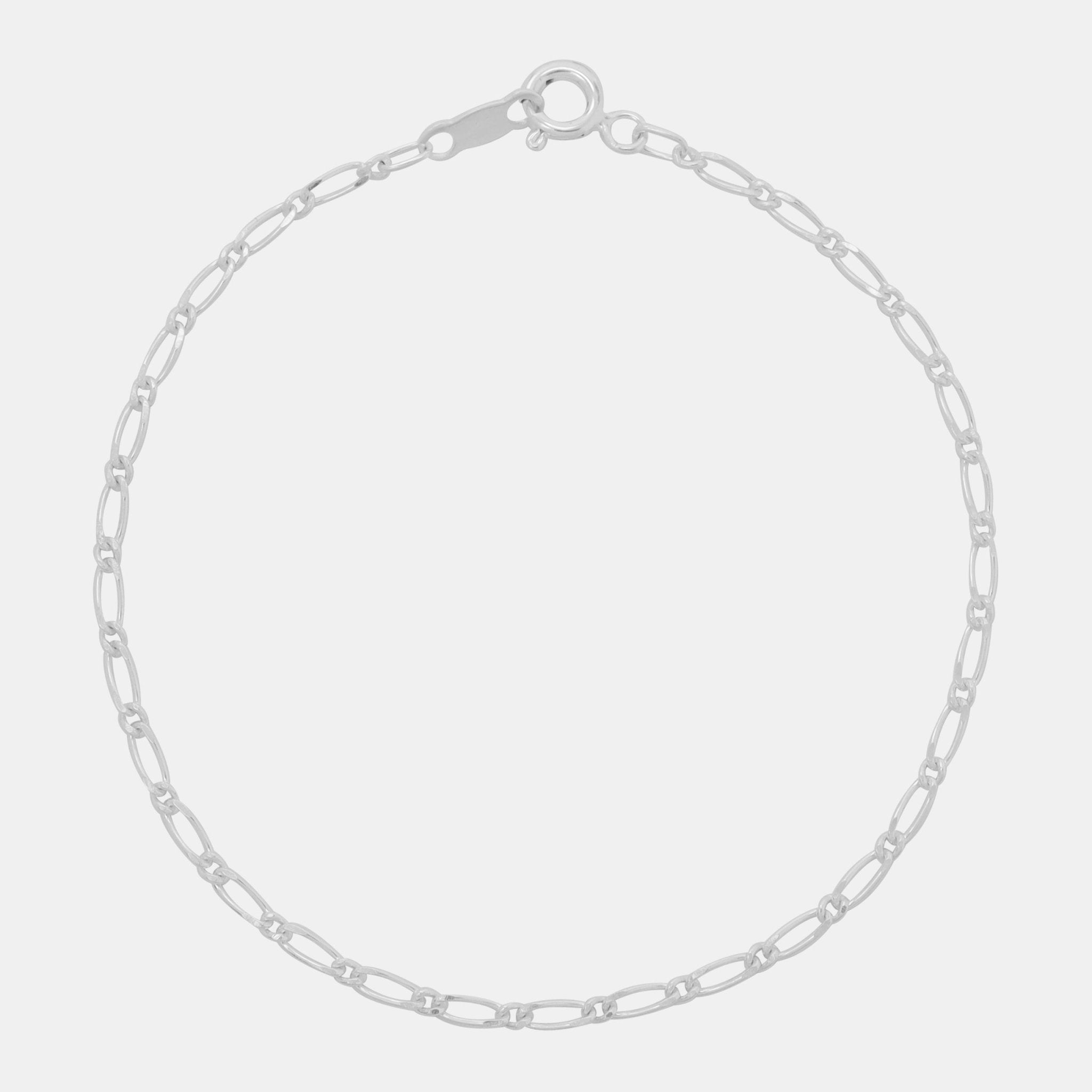 Figaro 1X1 (Plata) Cadena Pulsera - Triangulum Workshop