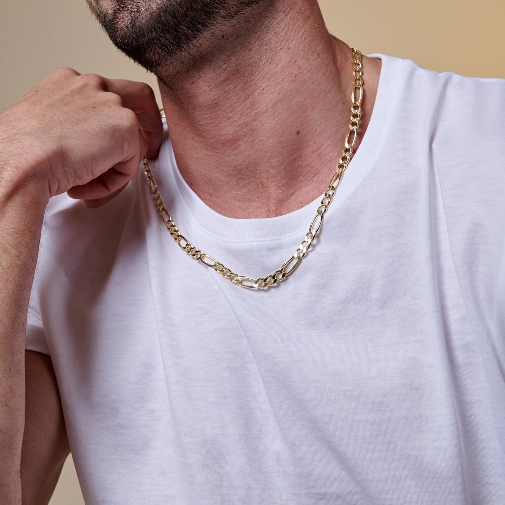 Fígaro 3X1 8mm (Oro Sólido) Cadena - Triangulum Workshop