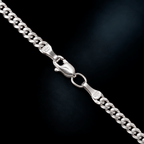 Detalle del broche perico de la pulsera Cuban Link 3mm en Plata .925