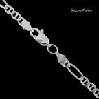 Broche y marcaje de Pulsera Figarucci 3mm en plata .925