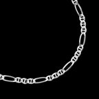 Detalle del tejido Figarucci 3mm en plata .925