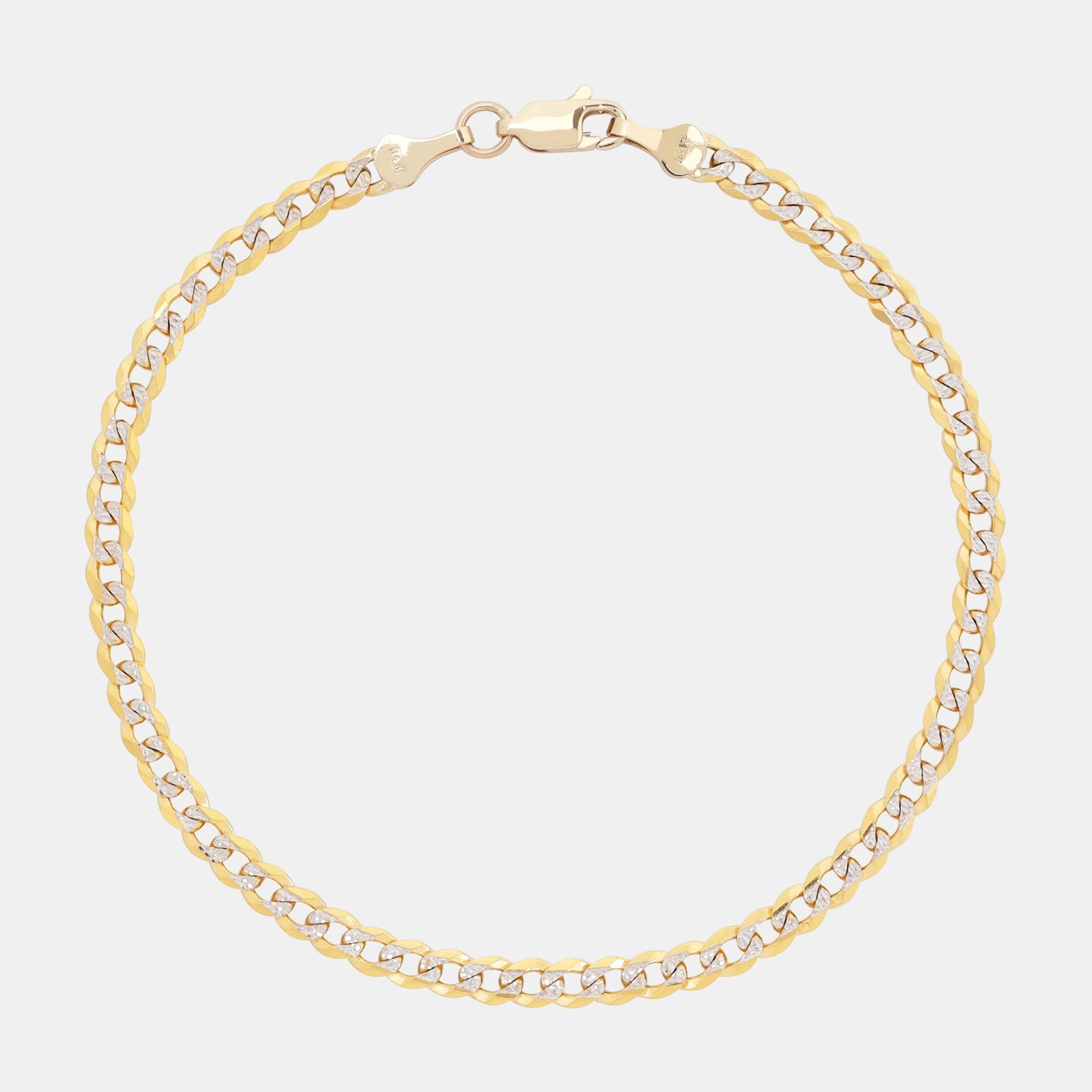 Curb Pavé 4mm (Solid Gold) Bracelet - Triangulum Workshop